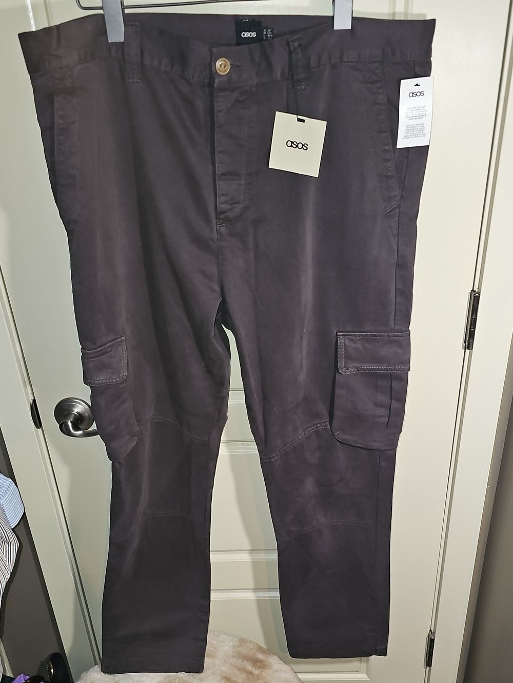 ASOS Men's Cargo Pants in Charcoal Gray Size 38W 32L Reg.